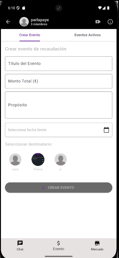 ParlaPay Event Interface